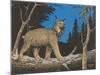Woodcut of Canada Lynx-null-Mounted Art Print