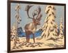 Woodcut of Caribou-null-Framed Art Print