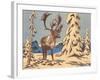 Woodcut of Caribou-null-Framed Art Print