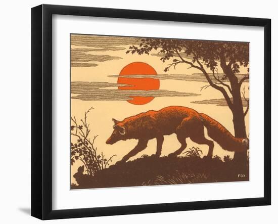 Woodcut of Fox-null-Framed Art Print