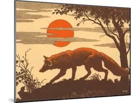 Woodcut of Fox-null-Mounted Art Print