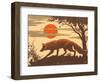 Woodcut of Fox-null-Framed Art Print