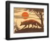 Woodcut of Fox-null-Framed Art Print