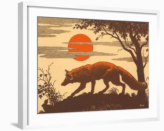 Woodcut of Fox-null-Framed Art Print