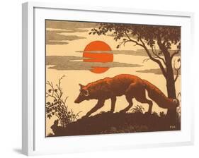 Woodcut of Fox-null-Framed Art Print