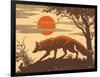 Woodcut of Fox-null-Framed Art Print