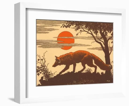 Woodcut of Fox-null-Framed Art Print