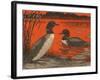 Woodcut of Loons-null-Framed Art Print