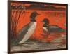 Woodcut of Loons-null-Framed Art Print