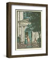 Woodcut of Meeting Hall-null-Framed Giclee Print