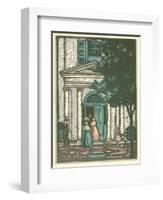 Woodcut of Meeting Hall-null-Framed Giclee Print