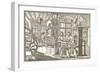 Woodcut of Old Print Shop-null-Framed Premium Giclee Print