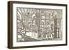 Woodcut of Old Print Shop-null-Framed Art Print