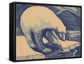 Woodcut of Polar Bear-null-Framed Stretched Canvas