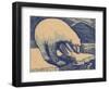 Woodcut of Polar Bear-null-Framed Art Print