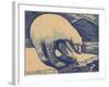 Woodcut of Polar Bear-null-Framed Art Print