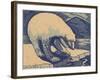 Woodcut of Polar Bear-null-Framed Art Print