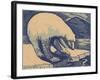 Woodcut of Polar Bear-null-Framed Art Print