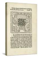 Woodcut Print of a King and Prelate Playing Chess-null-Stretched Canvas