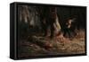 Woodcutter in the Forest-Jean-Francois Millet-Framed Stretched Canvas