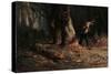 Woodcutter in the Forest-Jean-Francois Millet-Stretched Canvas