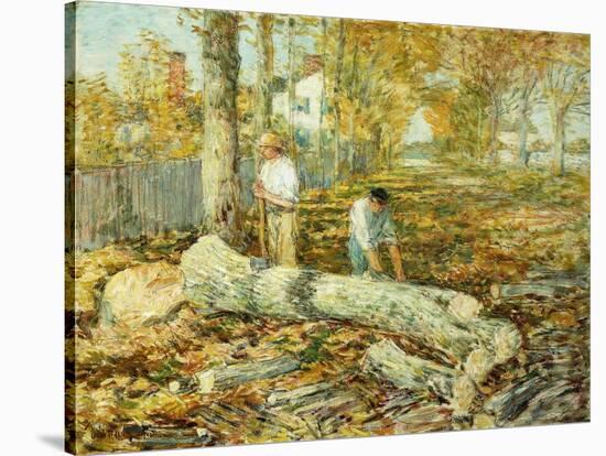 Woodcutters (The Old Elm)-Childe Hassam-Stretched Canvas