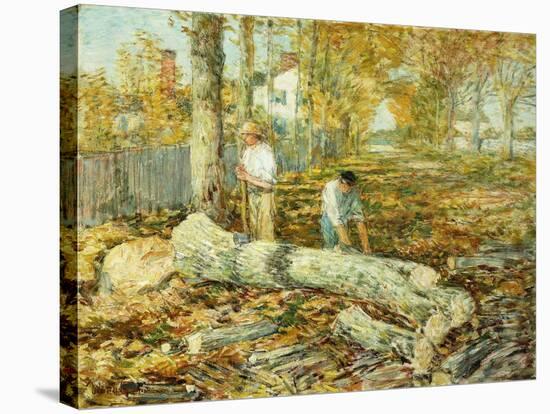 Woodcutters (The Old Elm)-Childe Hassam-Stretched Canvas