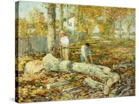 Woodcutters (The Old Elm)-Childe Hassam-Stretched Canvas