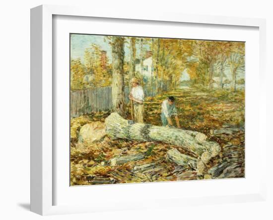 Woodcutters (The Old Elm)-Childe Hassam-Framed Giclee Print