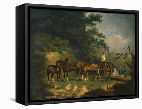 Woodcutters with their Cart Resting in a Woodland Glade-Francis Wheatley-Framed Stretched Canvas