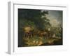 Woodcutters with their Cart Resting in a Woodland Glade-Francis Wheatley-Framed Giclee Print