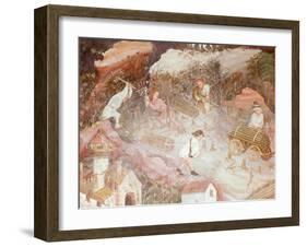 Woodcutting, December, from Cycle of Months, Fresco, 15th Century, Buonconsiglio Castle-Venceslao-Framed Giclee Print