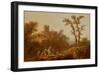 Wooded Hilly Landscape with Peasants-Jean Baptiste Pillement-Framed Giclee Print