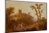 Wooded Hilly Landscape with Peasants-Jean Baptiste Pillement-Mounted Giclee Print