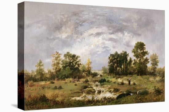 Wooded Landscape, 1870 (Oil on Canvas)-Narcisse Virgile Diaz de la Pena-Stretched Canvas