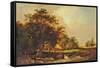 Wooded Landscape near Iver, Uxbridge, 1825-1850 (Oil on Panel)-Patrick Nasmyth-Framed Stretched Canvas