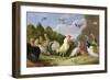 Wooded Landscape with a Cock, Turkey, Hens and Other Birds, 17th Century-Jan van Kessel the Elder-Framed Giclee Print