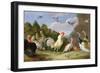 Wooded Landscape with a Cock, Turkey, Hens and Other Birds, 17th Century-Jan van Kessel the Elder-Framed Giclee Print