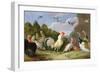 Wooded Landscape with a Cock, Turkey, Hens and Other Birds, 17th Century-Jan van Kessel the Elder-Framed Giclee Print