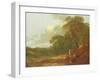 Wooded Landscape with a Man Talking to Two Seated Women-Thomas Gainsborough-Framed Giclee Print