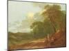 Wooded Landscape with a Man Talking to Two Seated Women-Thomas Gainsborough-Mounted Giclee Print