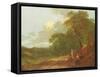 Wooded Landscape with a Man Talking to Two Seated Women-Thomas Gainsborough-Framed Stretched Canvas