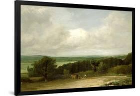 Wooded Landscape with a Ploughman-John Constable-Framed Giclee Print