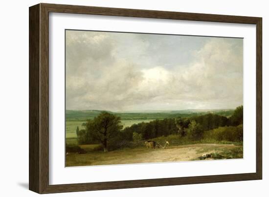 Wooded Landscape with a Ploughman-John Constable-Framed Premium Giclee Print