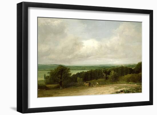 Wooded Landscape with a Ploughman-John Constable-Framed Premium Giclee Print