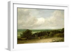 Wooded Landscape with a Ploughman-John Constable-Framed Giclee Print