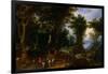 Wooded Landscape with Abraham and Isaac, 1599-Jan Brueghel the Elder-Framed Giclee Print