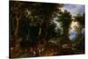 Wooded Landscape with Abraham and Isaac, 1599-Jan Brueghel the Elder-Stretched Canvas