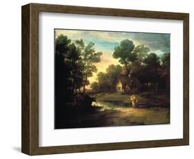 Wooded Landscape with Cattle by a Pool, 1782-Thomas Gainsborough-Framed Giclee Print