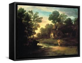 Wooded Landscape with Cattle by a Pool, 1782-Thomas Gainsborough-Framed Stretched Canvas